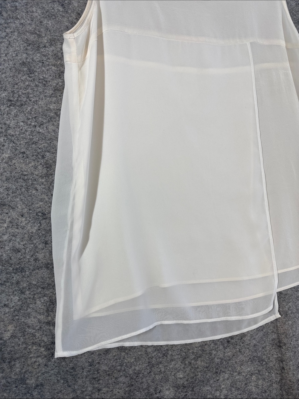 Judith & Charles Silk Cream Sheer Layered Sleeveless Tank Size 6 Minimalist - Picture 5 of 12